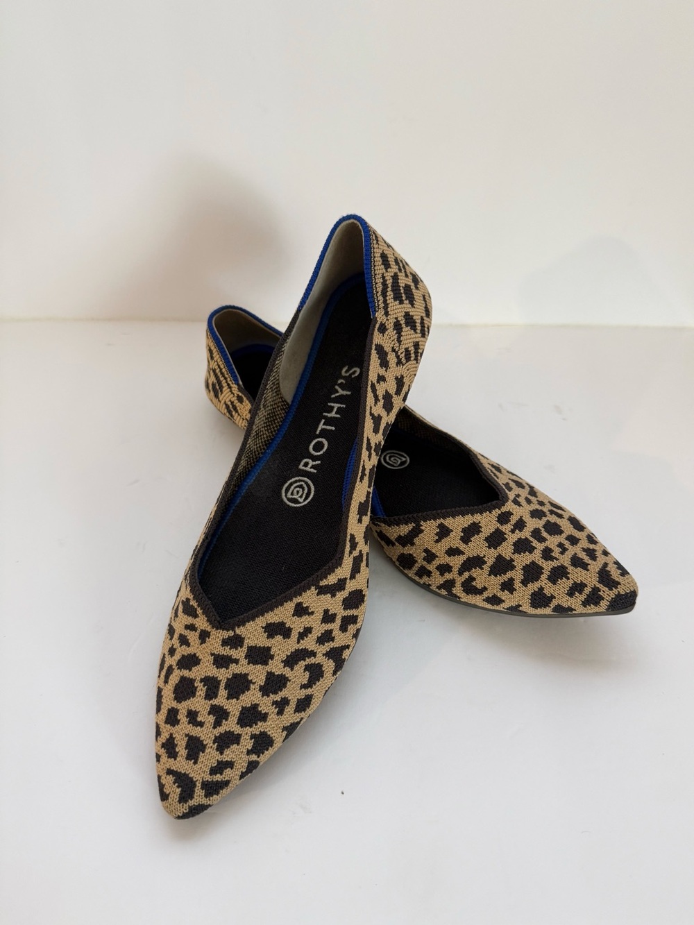 Rothy's The Point Leopard Print Animal Flats Womens Size US 9 W9 Washable Shoes